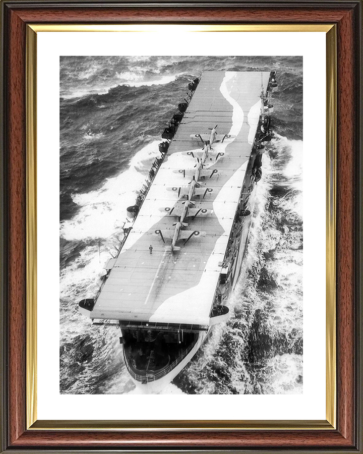 HMS Avenger (D14) Royal Navy Aircraft Carrier At Sea 1942 Photo Print Wall Art Decor Posters, Prints, & Visual Artwork Hampshire Prints 10 x 8 Classic Frame Yes