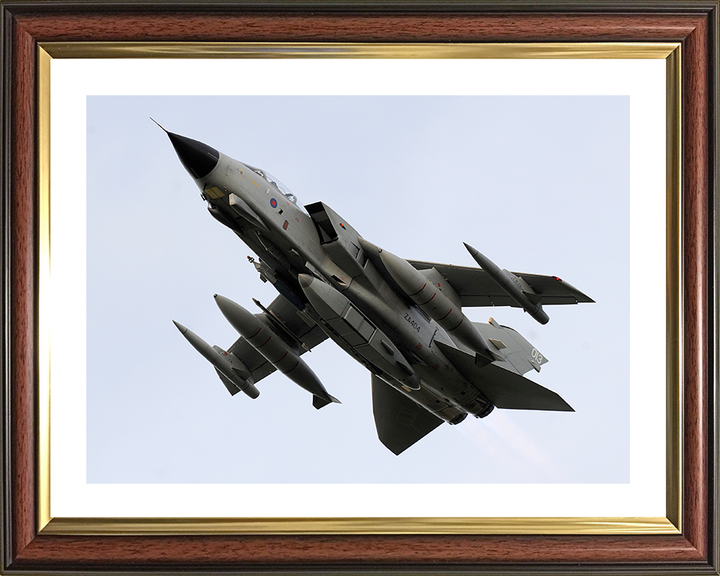 RAF Tornado GR4 Jet During Takeoff Photo Print - Royal Air Force Aircraft Posters, Prints, & Visual Artwork Hampshire Prints 10 x 8 Classic Frame Yes