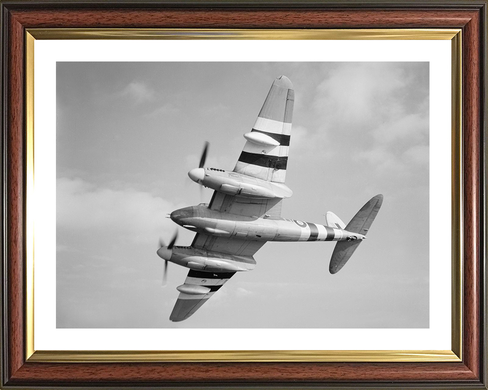 RAF De Havilland DH98 Mosquito in flight Photo Print - Royal Air Force Aircraft Hampshire Prints 10 x 8 Classic Frame Yes