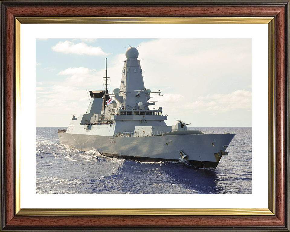 HMS Dauntless (D33) Royal Navy Type 45 Destroyer Caribbean 2012 Photo Print Wall Art Decor Posters, Prints, & Visual Artwork Hampshire Prints 10 x 8 Classic Frame Yes