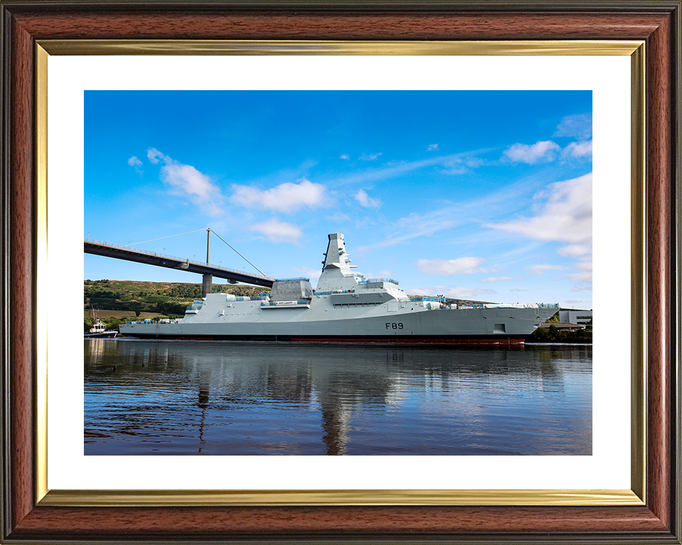 HMS Cardiff (F89) Royal Navy Type 26 Frigate Under Tow Starboard View Photo Print Wall Art Decor Posters, Prints, & Visual Artwork Hampshire Prints 10 x 8 Classic Frame Yes