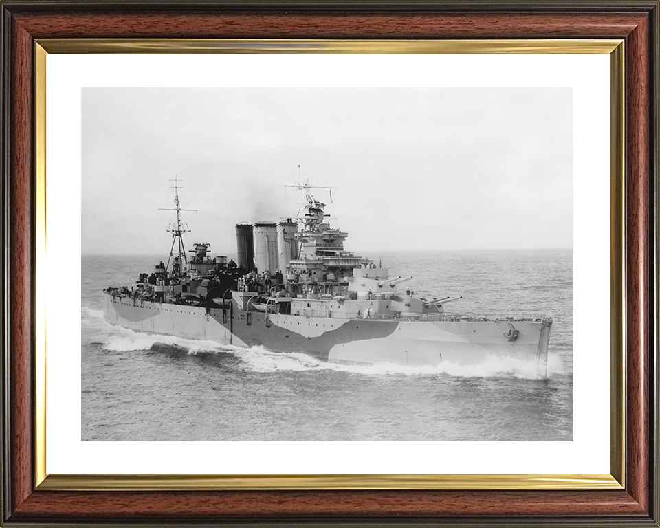 HMS Devonshire (39) Royal Navy County Class Cruiser Starboard Side Photo Print Wall Art Decor Posters, Prints, & Visual Artwork Hampshire Prints 10 x 8 Classic Frame Yes