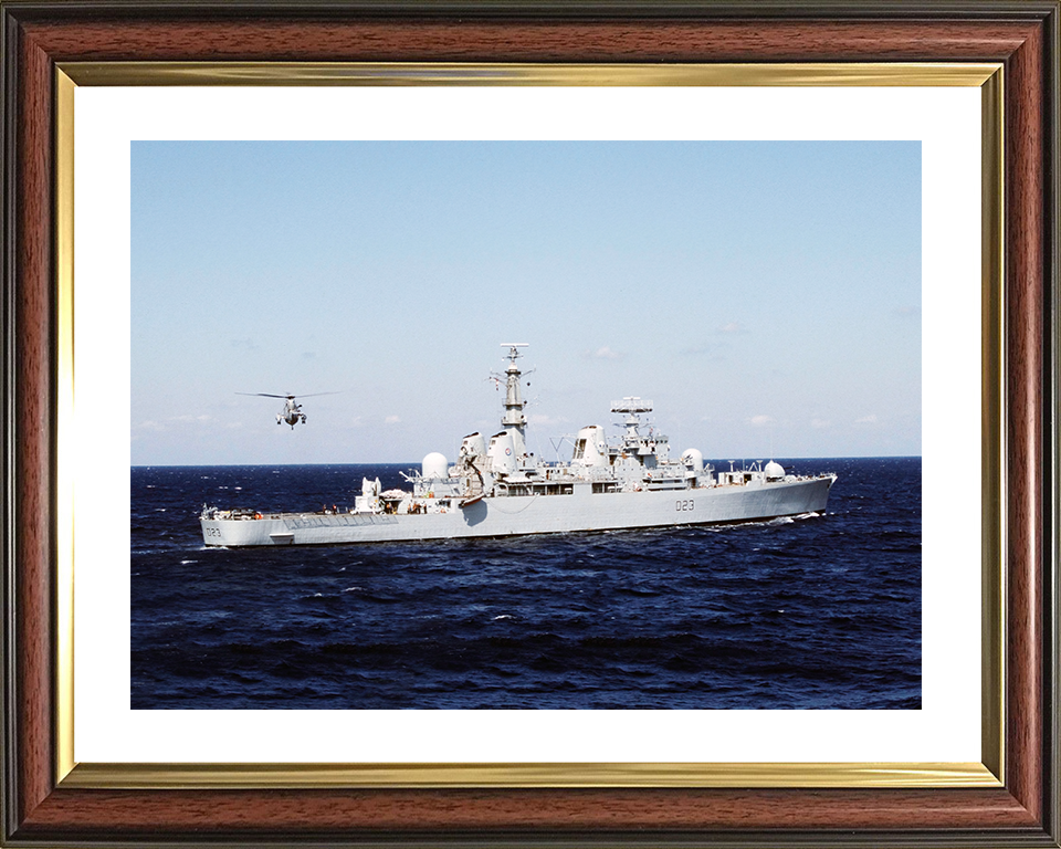 HMS Bristol (D23) Royal Navy Type 82 Destroyer With Helicopter Photo Print Wall Art Decor Posters, Prints, & Visual Artwork Hampshire Prints 10 x 8 Classic Frame Yes