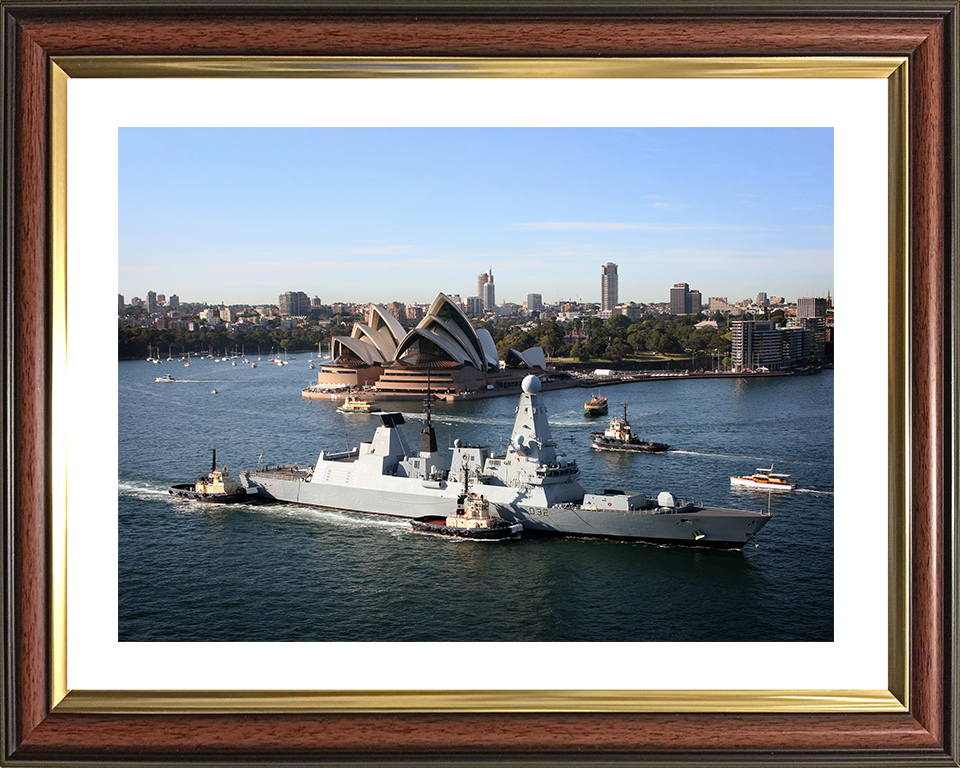 HMS Daring (D32) Royal Navy Type 45 Destroyer Sydney Opera House 2013 Photo Print Wall Art Decor Posters, Prints, & Visual Artwork Hampshire Prints 10 x 8 Classic Frame Yes