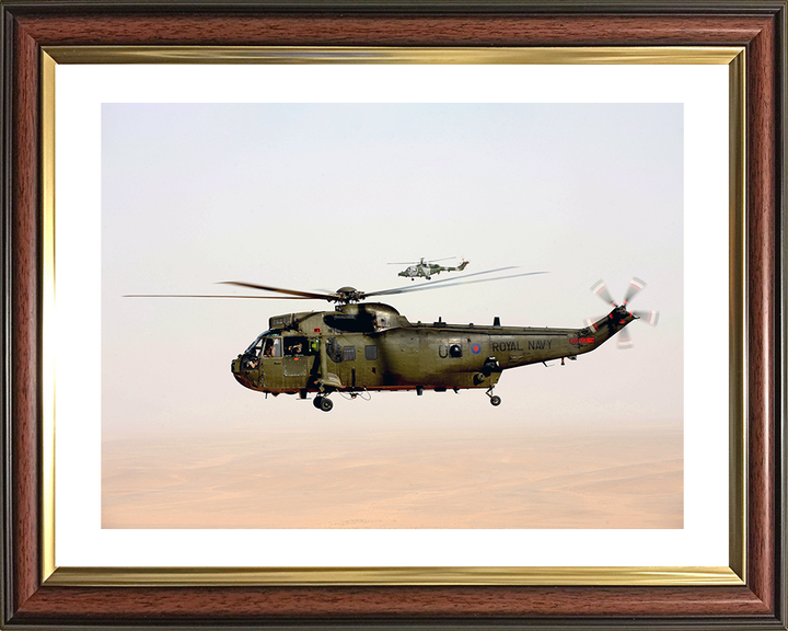 Sea King Mk4 Helicopter With British Army Lynx 2011 Photo Print - Royal Navy Aircraft Posters, Prints, & Visual Artwork Hampshire Prints 10 x 8 Classic Frame Yes
