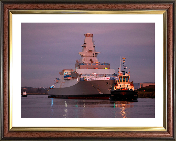 HMS Glasgow (F88) Photo Print - Scotstoun Shipyard - Royal Navy Type 26 Frigate Hampshire Prints 10 x 8 Classic Frame Yes