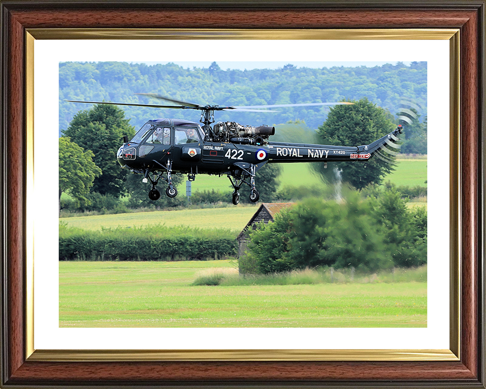 Westland Wasp Helicopter in Flight Photo Print - Royal Navy Aircraft Posters, Prints, & Visual Artwork Hampshire Prints 10 x 8 Classic Frame Yes
