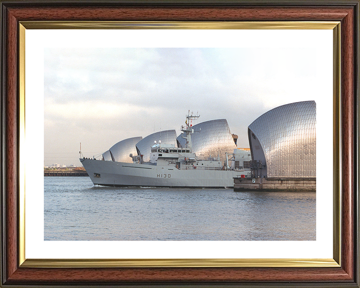 HMS Roebuck (H130) Photo Print - Thames Barrier - Royal Navy Coastal Survey Vessel