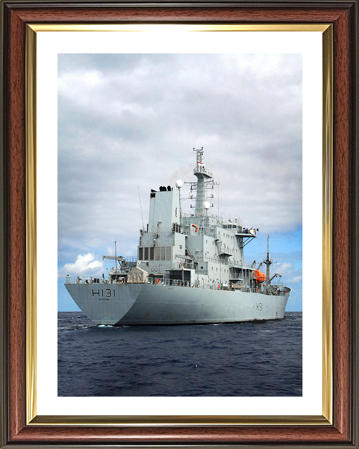 HMS Scott (H131) Photo Print - At Sea 2007 - Royal Navy Ocean Survey Vessel Hampshire Prints 10 x 8 Classic Frame Yes