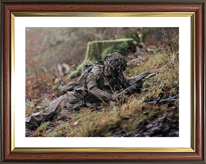 British Army Soldier Officer Cadet in the Field Photo Print Wall Art Military Decor Posters, Prints, & Visual Artwork Hampshire Prints 10 x 8 Classic Frame Yes