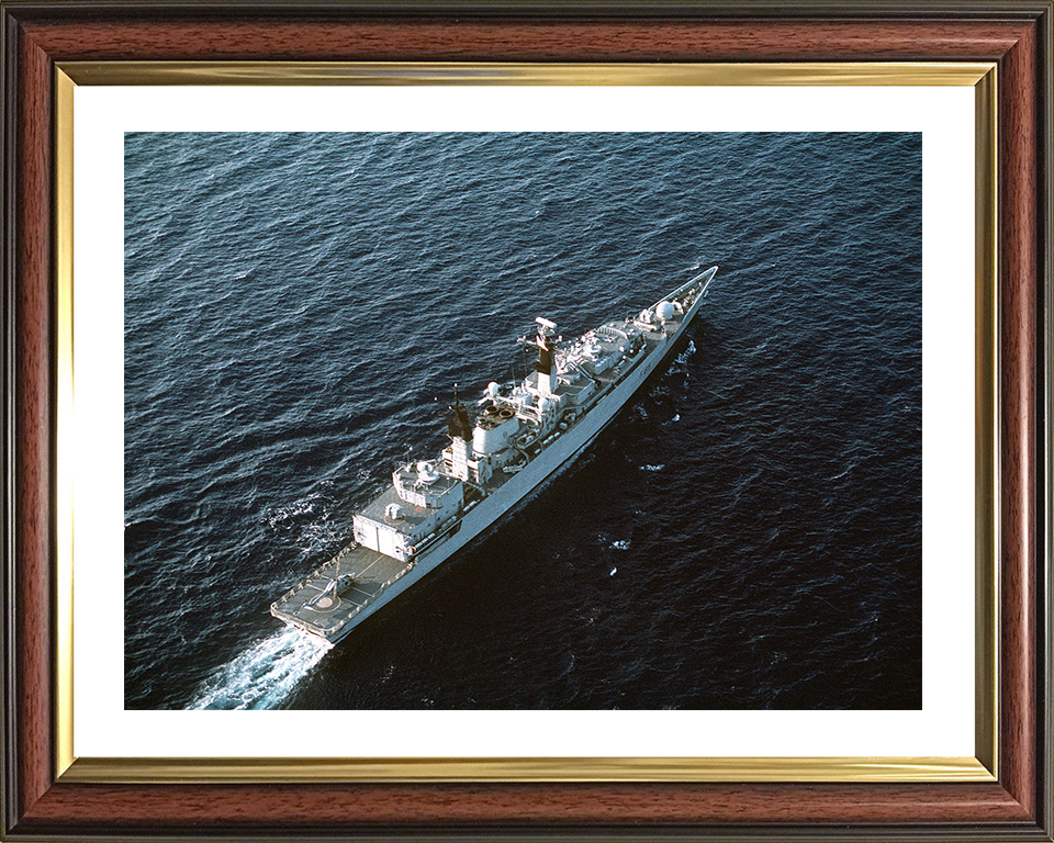 HMS Cumberland (F85) Photo Print - At Sea 1991 - Royal Navy Type 22 Frigate Hampshire Prints 10 x 8 Classic Frame Yes