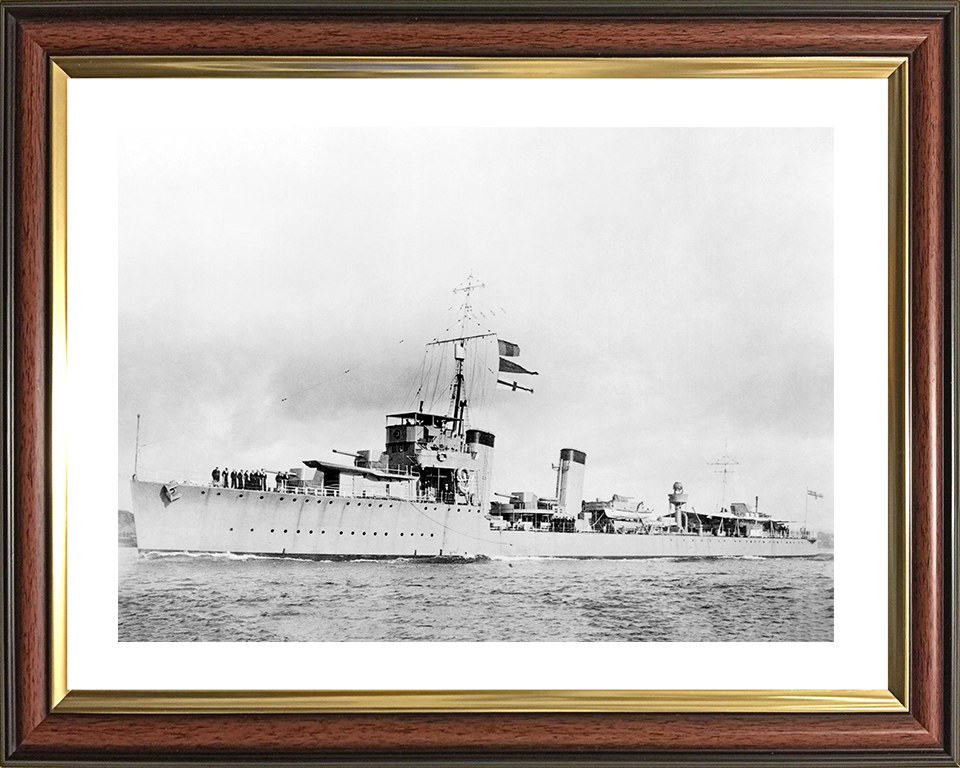 HMS Broke (D83) Royal Navy Thornycroft Type Flotilla Leader Port Side Photo Print Wall Art Decor Posters, Prints, & Visual Artwork Hampshire Prints 10 x 8 Classic Frame Yes