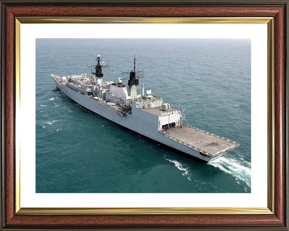 HMS Chatham (F87) Royal Navy Type 22 Frigate High Port Quarter View Photo Print Wall Art Decor Posters, Prints, & Visual Artwork Hampshire Prints 10 x 8 Classic Frame Yes