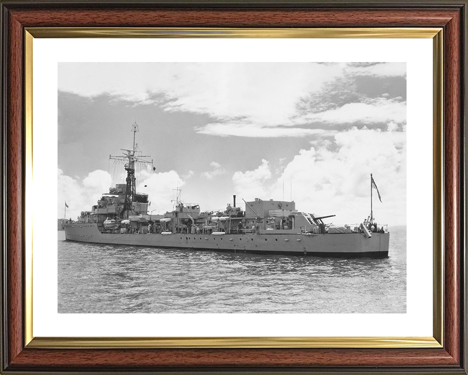 HMS Cheviot (R90) (D90) Royal Navy C Class Destroyer Port Side View Photo Print Wall Art Decor Posters, Prints, & Visual Artwork Hampshire Prints 10 x 8 Classic Frame Yes
