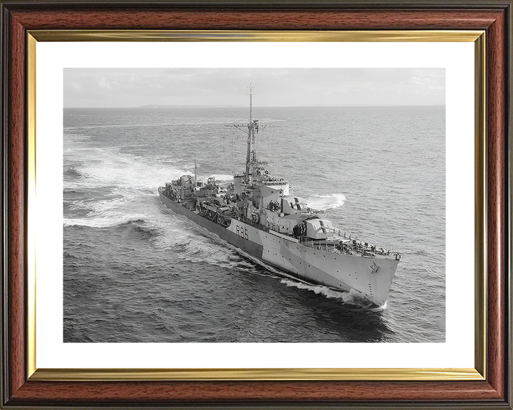 HMS Cambrian (R85) Royal Navy C Class Destroyer High Starboard Bow View Photo Print Wall Art Decor Posters, Prints, & Visual Artwork Hampshire Prints 10 x 8 Classic Frame Yes