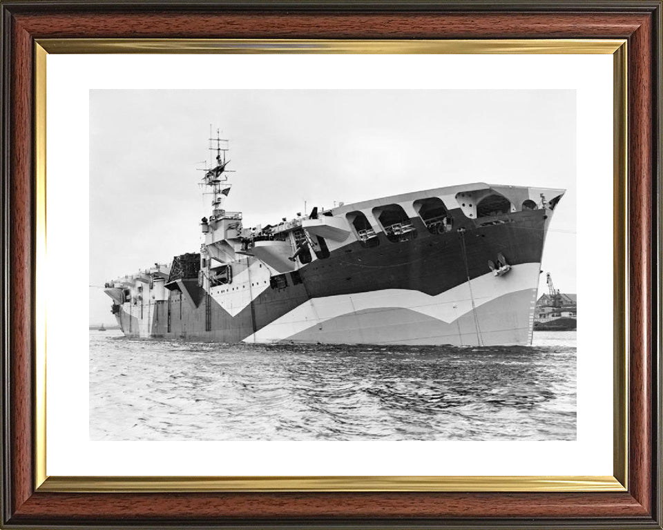 HMS Pretoria Castle (F61) Photo Print - At Anchor - Royal Navy Merchant Cruiser Hampshire Prints 10 x 8 Classic Frame Yes