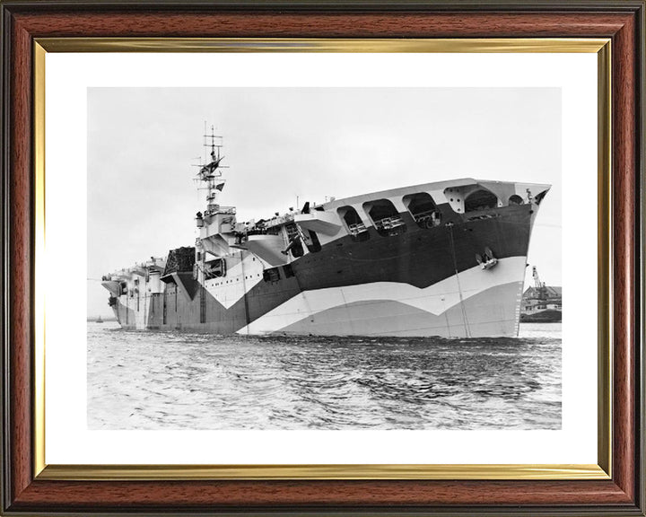 HMS Pretoria Castle (F61) Photo Print - At Anchor - Royal Navy Merchant Cruiser Hampshire Prints 10 x 8 Classic Frame Yes