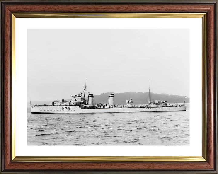 HMS Decoy (H75) Royal Navy D Class Destroyer Port Beam View Photo Print Wall Art Decor Posters, Prints, & Visual Artwork Hampshire Prints 10 x 8 Classic Frame Yes