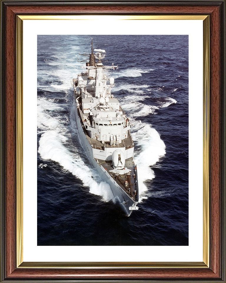 HMS Cumberland (F85) Royal Navy Type 22 Frigate Underway High Bow View Photo Print Wall Art Decor Posters, Prints, & Visual Artwork Hampshire Prints 10 x 8 Classic Frame Yes