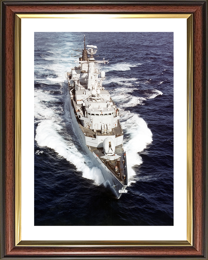 HMS Cumberland (F85) Royal Navy Type 22 Frigate Underway High Bow View Photo Print Wall Art Decor Posters, Prints, & Visual Artwork Hampshire Prints 10 x 8 Classic Frame Yes