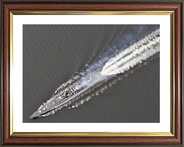 HMS Edinburgh (D97) Royal Navy Type 42 Destroyer From Above Photo Print Wall Art Decor Posters, Prints, & Visual Artwork Hampshire Prints 10 x 8 Classic Frame Yes
