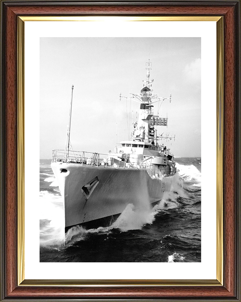 HMS Andromeda (F57) Royal Navy Leander Class Frigate Underway Portrait Photo Print Wall Art Decor Posters, Prints, & Visual Artwork Hampshire Prints 10 x 8 Classic Frame Yes