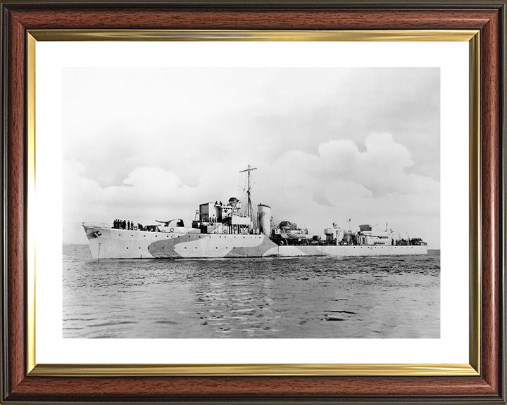 HMS Bleasdale (1940) Royal Navy Hunt Class Destroyer Port Side View Photo Print Wall Art Decor Posters, Prints, & Visual Artwork Hampshire Prints 10 x 8 Classic Frame Yes