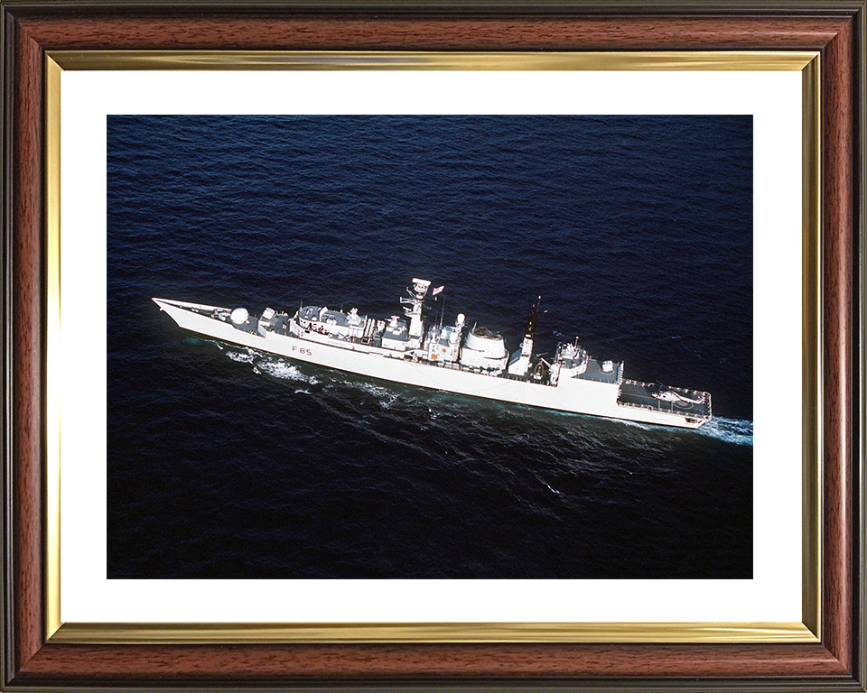 HMS Cumberland (F85) Royal Navy Type 22 Frigate From the Air Photo Print Wall Art Decor Posters, Prints, & Visual Artwork Hampshire Prints 10 x 8 Classic Frame Yes
