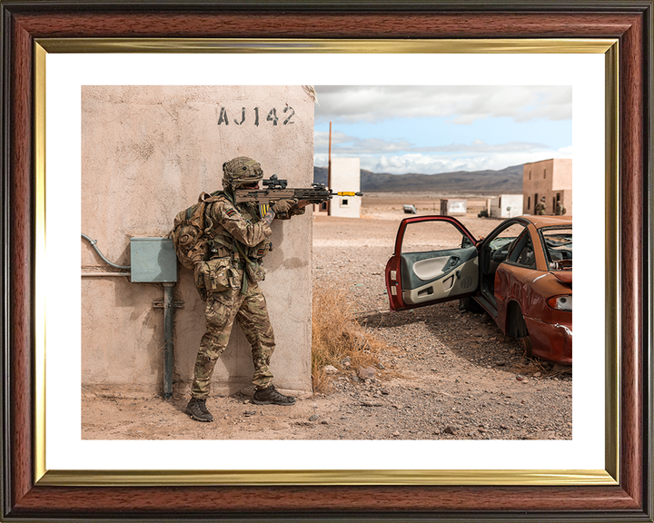 Rifleman with rifle in the supporting standing position Photo Print - British Army