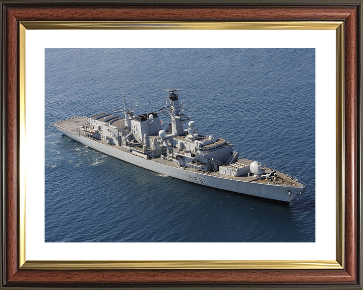 HMS Argyll (F231) Royal Navy Type 23 Frigate Starboard View 2004 Wall Art Naval Photo Print Decor Posters, Prints, & Visual Artwork Hampshire Prints 10 x 8 Classic Frame Yes