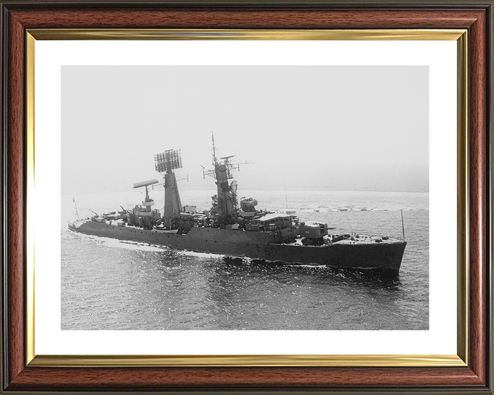 HMS Chichester (F59) Royal Navy Salisbury Class Frigate Turning to Port Photo Print Wall Art Decor Posters, Prints, & Visual Artwork Hampshire Prints 10 x 8 Classic Frame Yes