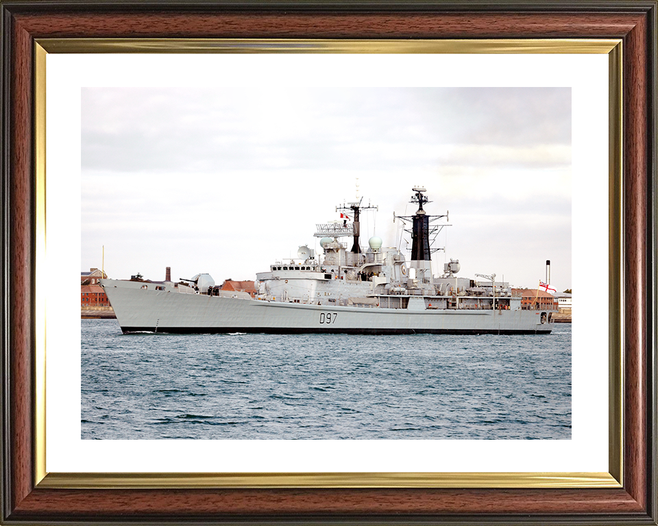 HMS Edinburgh (D97) Royal Navy Type 42 Destroyer Low Port Side View Photo Print Wall Art Decor Posters, Prints, & Visual Artwork Hampshire Prints 10 x 8 Classic Frame Yes