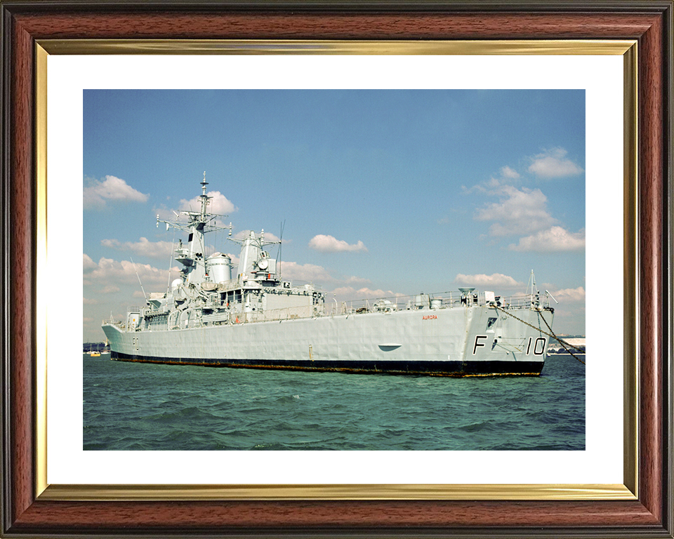 HMS Aurora (F10) Royal Navy Leander Class Frigate At A Buoy Photo Print Wall Art Decor Posters, Prints, & Visual Artwork Hampshire Prints 10 x 8 Classic Frame Yes