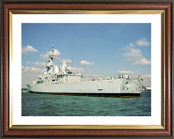 HMS Aurora (F10) Royal Navy Leander Class Frigate At A Buoy Photo Print Wall Art Decor Posters, Prints, & Visual Artwork Hampshire Prints 10 x 8 Classic Frame Yes