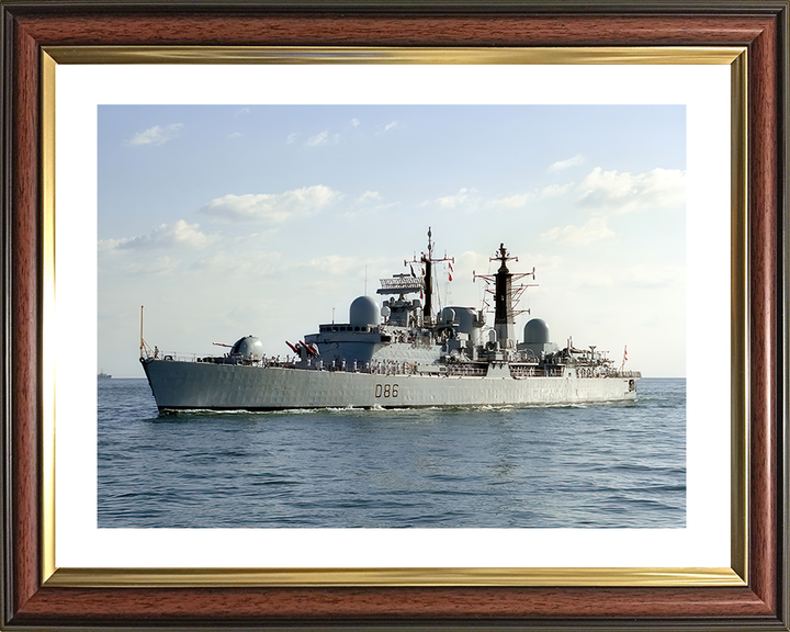 HMS Birmingham (D86) Royal Navy Type 42 Destroyer Entering Harbour Photo Print Wall Art Decor Posters, Prints, & Visual Artwork Hampshire Prints 10 x 8 Classic Frame Yes