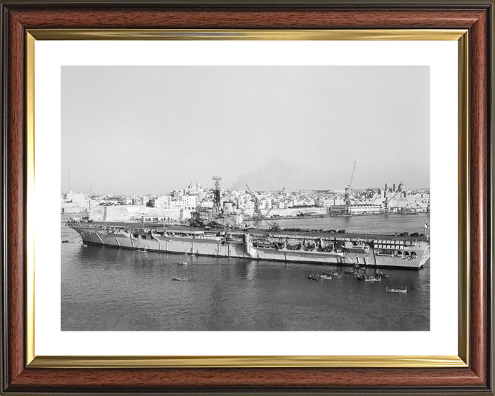 HMS Albion (R07) Royal Navy Centaur Class Carrier Grand Harbour Valletta Photo Print Wall Art Naval Decor Posters, Prints, & Visual Artwork Hampshire Prints 10 x 8 Classic Frame Yes