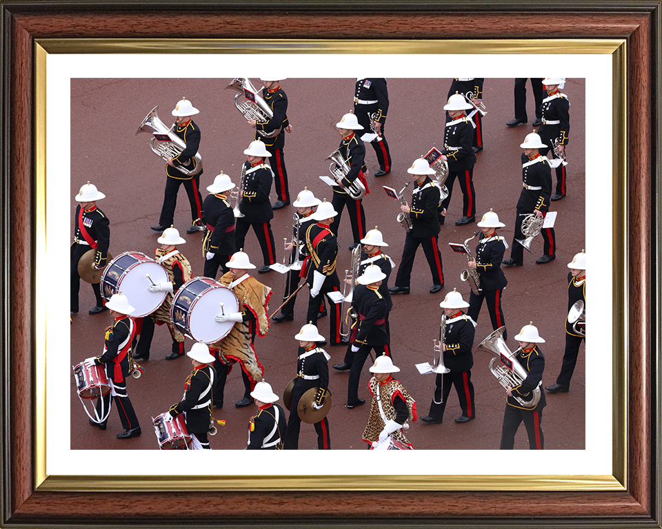 Royal Marines Band Marching on the mall London Photo Print Hampshire Prints 10 x 8 Classic Frame Yes