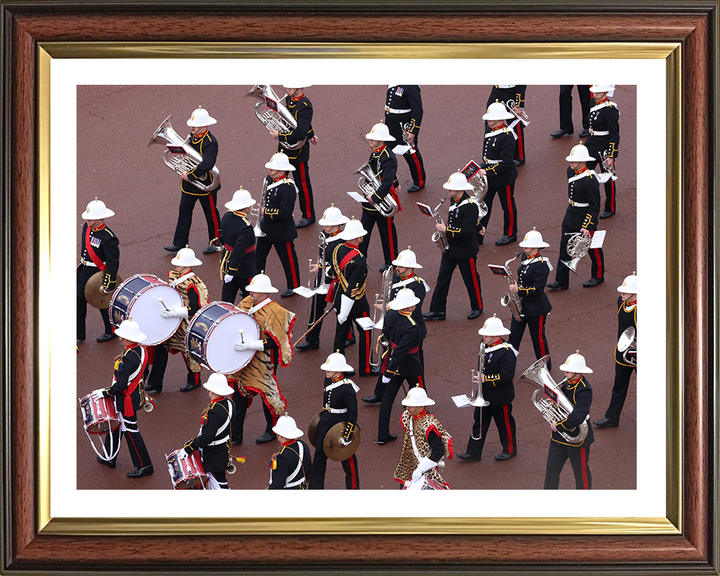 Royal Marines Band Marching on the mall London Photo Print Hampshire Prints 10 x 8 Classic Frame Yes