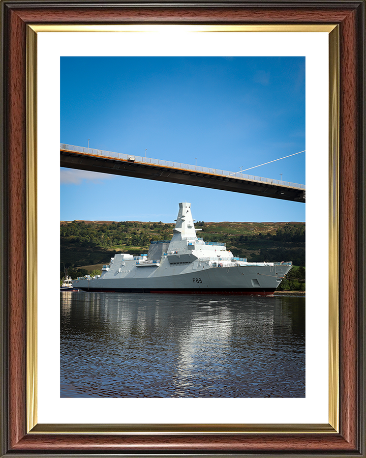 HMS Cardiff (F89) Royal Navy Type 26 Frigate Under Tow Photo Print Wall Art Decor Posters, Prints, & Visual Artwork Hampshire Prints 10 x 8 Classic Frame Yes