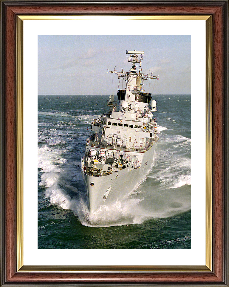 HMS Broadsword (F88) Royal Navy Type 22 Frigate Bow View at Sea Photo Print Wall Art Decor Posters, Prints, & Visual Artwork Hampshire Prints 10 x 8 Classic Frame Yes