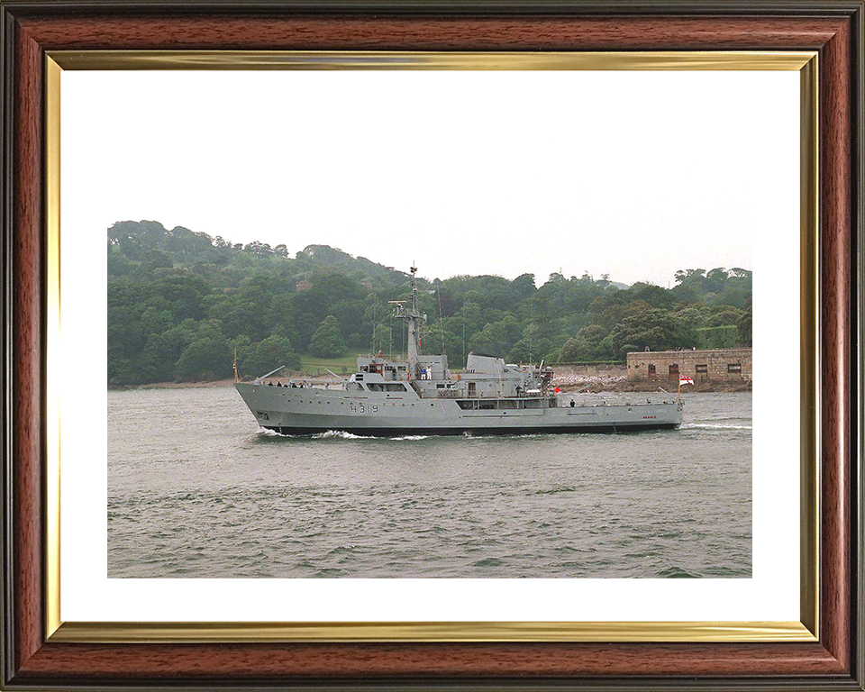 HMS Beagle (H319) Photo Print - Plymouth Sound - Royal Navy Bulldog Class Survey Vessel