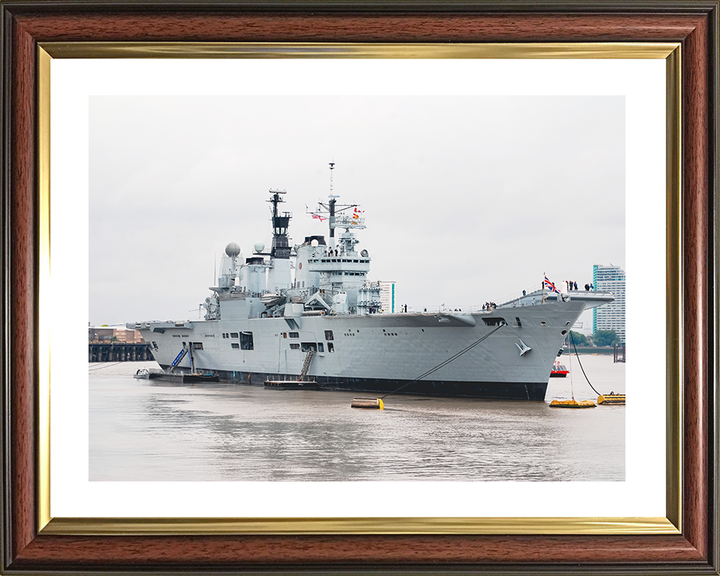 HMS Ark Royal (R07) Royal Navy Invincible Class Aircraft Carrier At A Buoy Photo Print Wall Art Decor Posters, Prints, & Visual Artwork Hampshire Prints 10 x 8 Classic Frame Yes