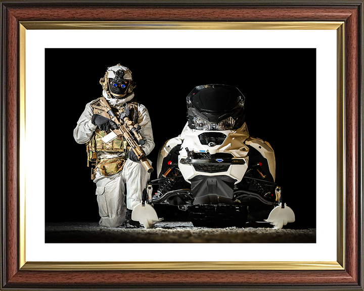 Royal Marine With an Oversnow Reconnaissance Vehicle Photo Print 30 Commando Wall Art Military Decor UK Posters, Prints, & Visual Artwork Hampshire Prints 10 x 8 Classic Frame Yes