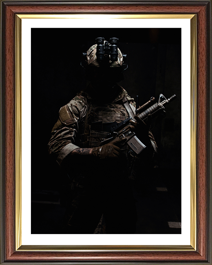 Soldier uniform Portrait Photo Print - British Army Hampshire Prints 10 x 8 Classic Frame Yes