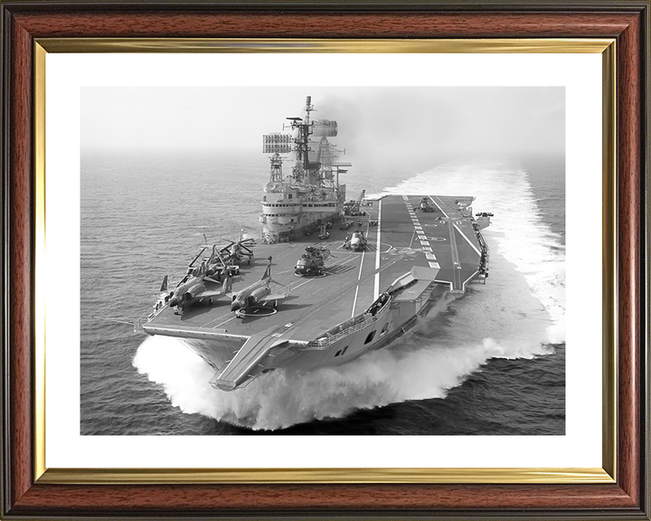 HMS Ark Royal (R09) Royal Navy Audacious Class Aircraft Carrier Underway Photo Print Wall Art Decor Posters, Prints, & Visual Artwork Hampshire Prints 10 x 8 Classic Frame Yes