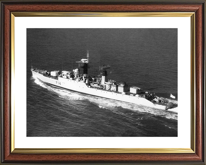 HMS Leopard (F14) - At Sea 1966 - Royal Navy Leopard Class Frigate Photo Print Wall Art Naval Decor UK Posters, Prints, & Visual Artwork Hampshire Prints 10 x 8 Classic Frame Yes