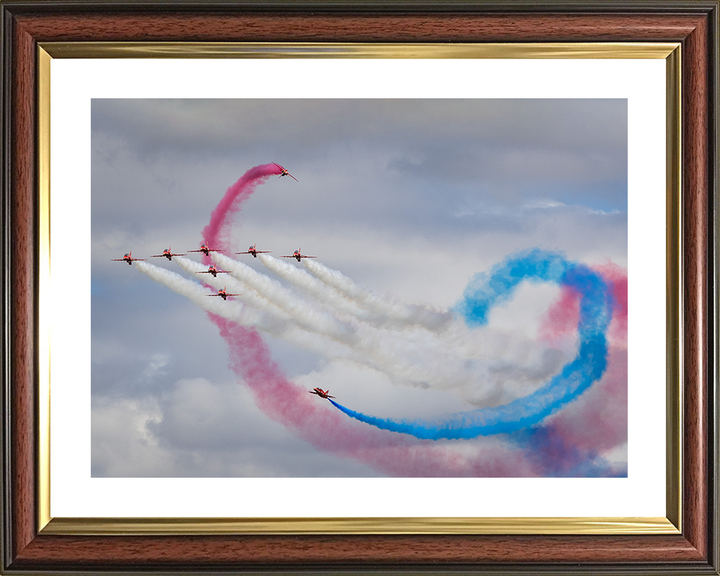 RAF Red Arrows Royal International Air Tattoo 2025 Photo Print - Royal Air Force Aircraft Hampshire Prints 10 x 8 Classic Frame Yes
