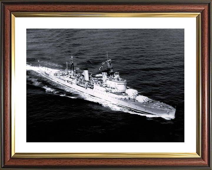 HMS Birmingham (C19) Photo Print - At Sea - Royal Navy Town Class Light Cruiser Posters, Prints, & Visual Artwork Hampshire Prints 10 x 8 Classic Frame Yes