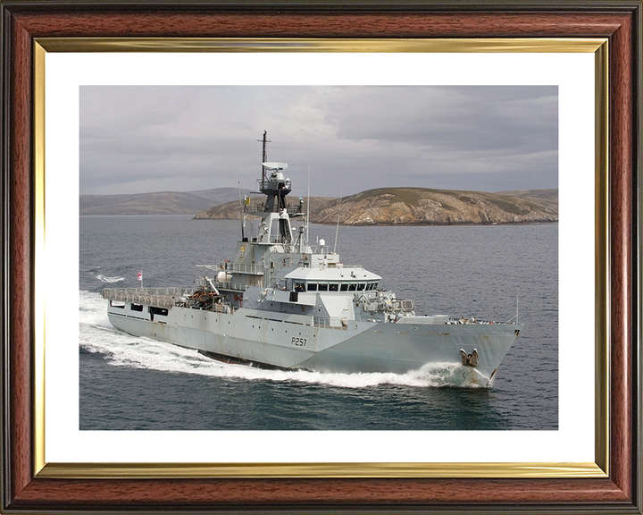 HMS Clyde (P257) Royal Navy River Class Patrol Vessel High Starboard View Photo Print Wall Art Decor Posters, Prints, & Visual Artwork Hampshire Prints 10 x 8 Classic Frame Yes