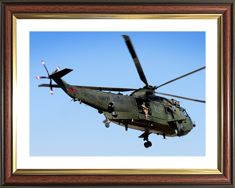 Sea King Mark 7 Jungle Jim Helicopter Helmand 2009 Photo Print - Royal Navy Aircraft Posters, Prints, & Visual Artwork Hampshire Prints 10 x 8 Classic Frame Yes